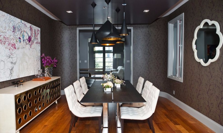 gray dining room