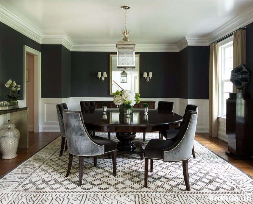 black dining room