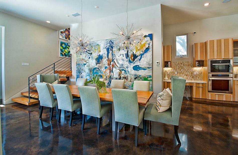 10 Dining Rooms With Oversized Art | Modern Dining Tables
