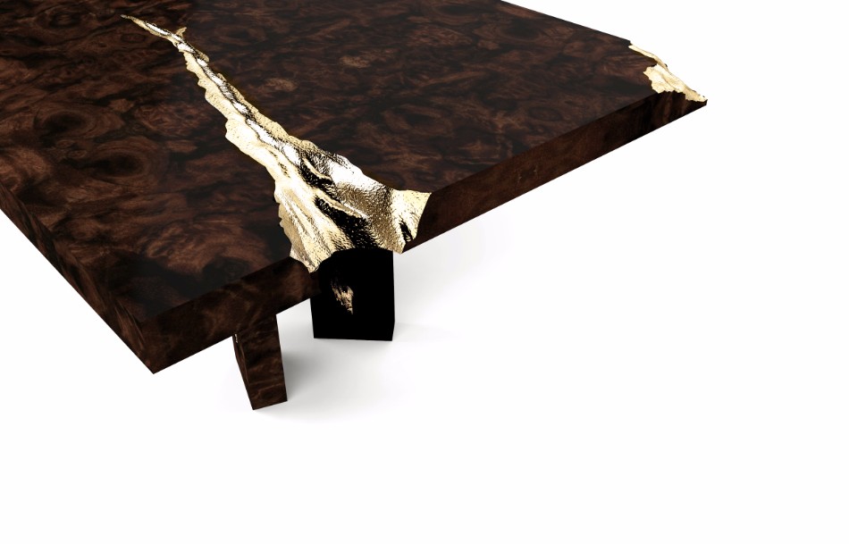 Empire A Luxury Dining Table By Boca do Lobo | www.bocadolobo.com #moderndiningtables #diningtables #luxury #luxurious #tables #exclusivedesign #productdesign #interiordesign #luxuryfurniture #empire #woodtable #goldtable #creativedesign @moderndiningtables