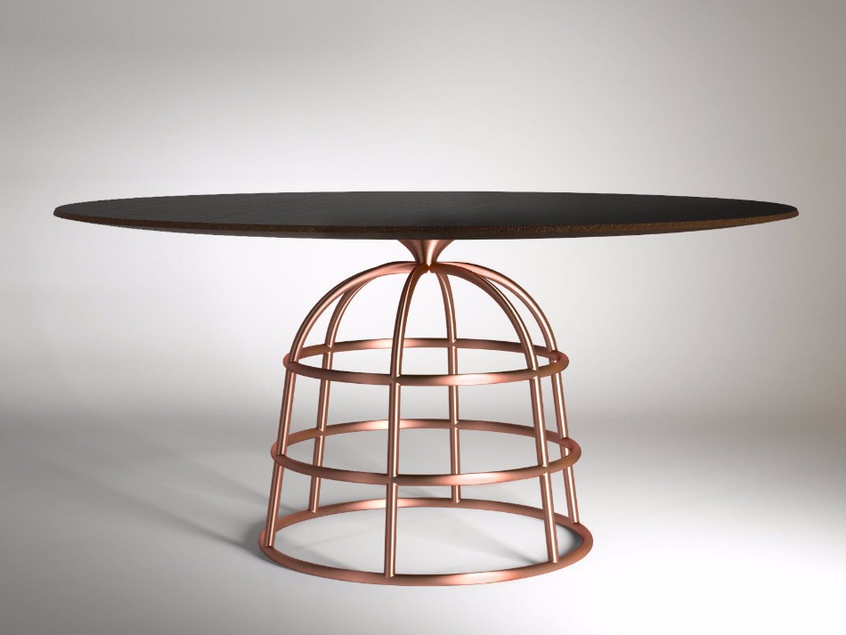 Gilles’s Modern Dining Tables Rest On Wireframe-style Metal Bases | #diningtables #diningroom #thediningroom #diningarea #diningareadesign #roomdesign #diningdesign #exclusivedesign #interiordesign #product design #luxurybrands @moderndiningtables
