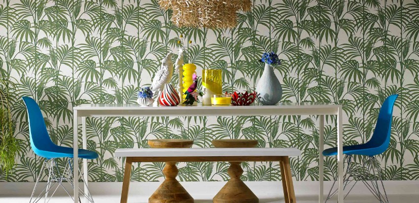 Patterned Walls to Get a Tropical Touch to Your Dining Room