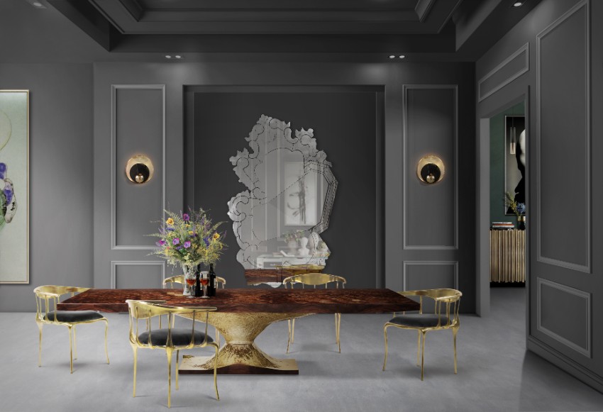 luxury dining room, exclusive design, luxury brands, art, frame, decoration ideas, modern dining tables, luxury decoration