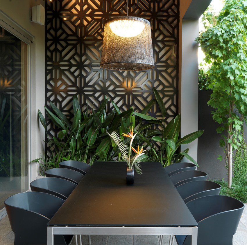 Patterned Walls To Get A Tropical Touch, Tropical Dining Room Tables
